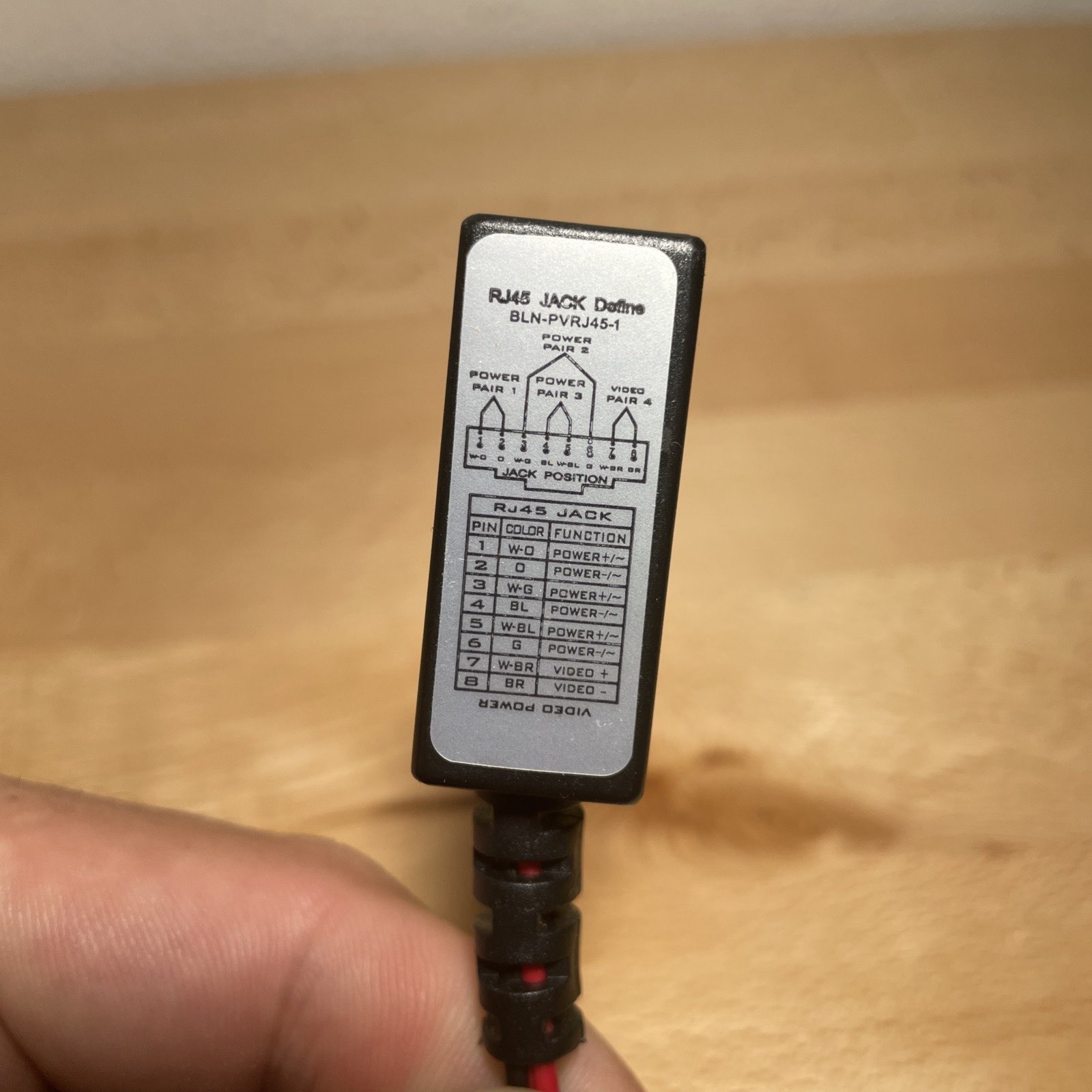 Triplett CCTV Balun BNC Male To RJ45 Female W/ Pigtail Power Leads (BLN-PVRJ45-1) - Image 3